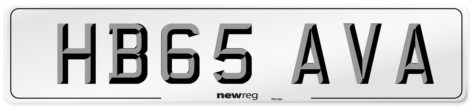 HB65 AVA Number Plate from New Reg